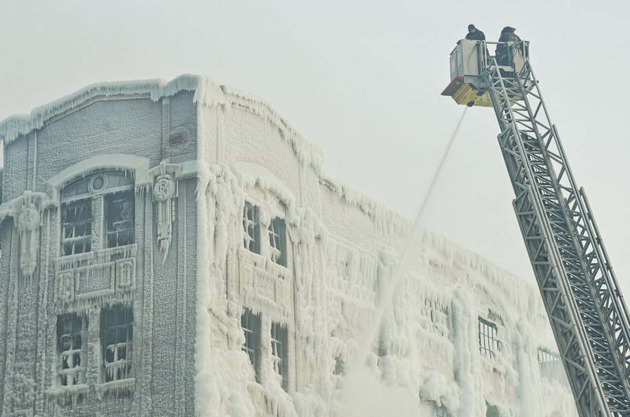 Ice Fire on 38th & Ashland in Chicago